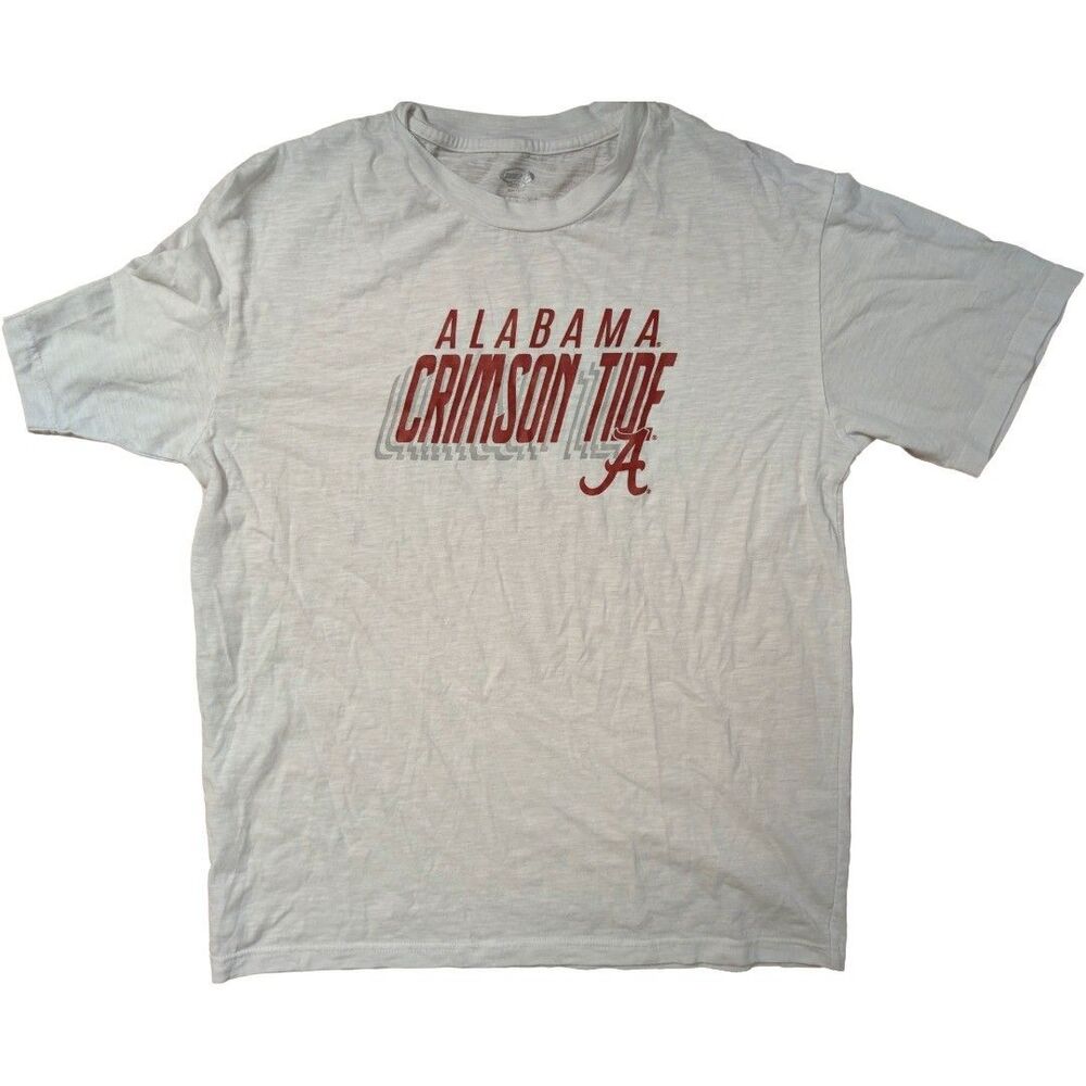 Alabama Crimson Tide Short Sleeve T Shirt Mens Large Football White NCAA